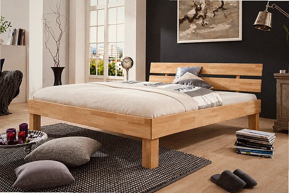 Massivholz Futonbett JUDITH Kernbuche geölt Bettkasten Jugendbett Bett