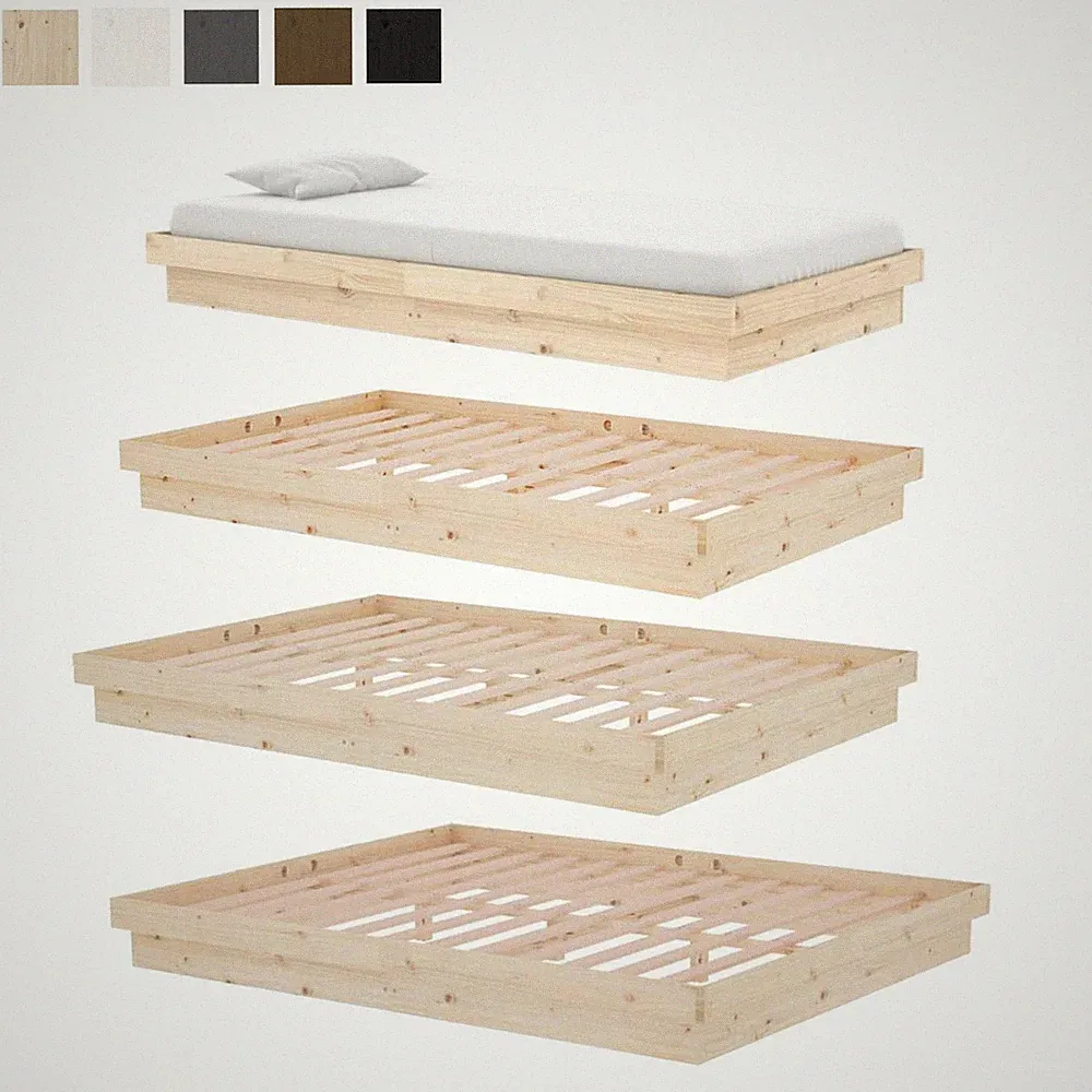 Massivholzbett Bettgestell Holzbett Einzelbett Doppelbett Futonbett Jugendbett