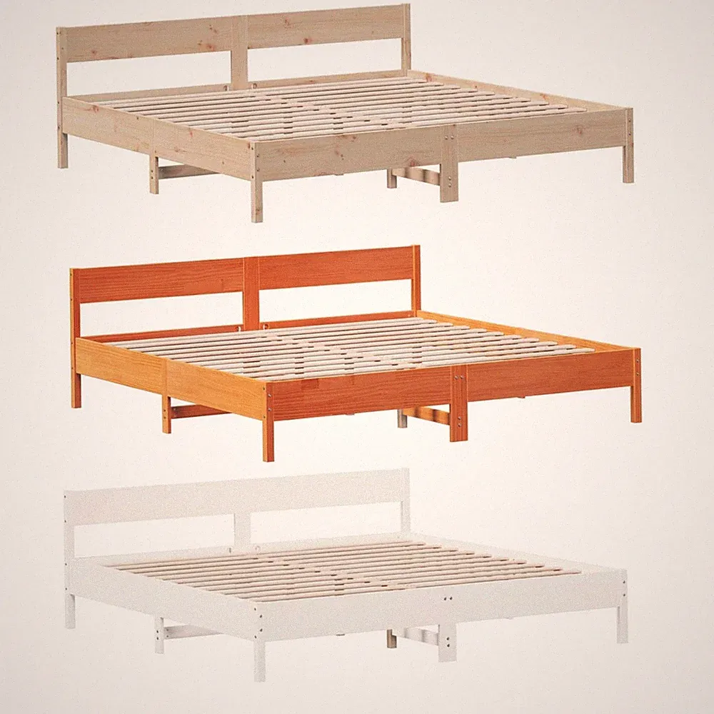 Massivholzbett Bettgestell mit Lattenrost Holz Einzelbett Doppelbett Futonbett