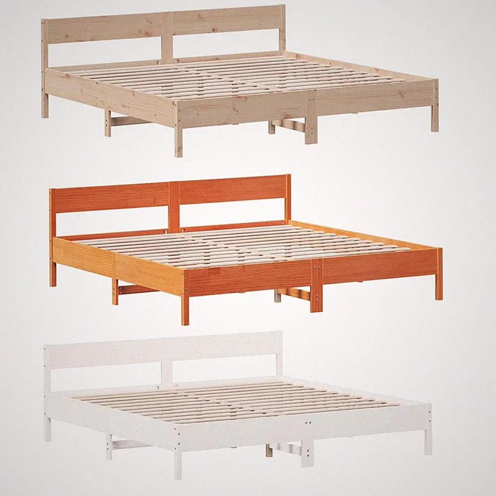 Massivholzbett Bettgestell mit Lattenrost Holz Einzelbett Doppelbett Futonbett