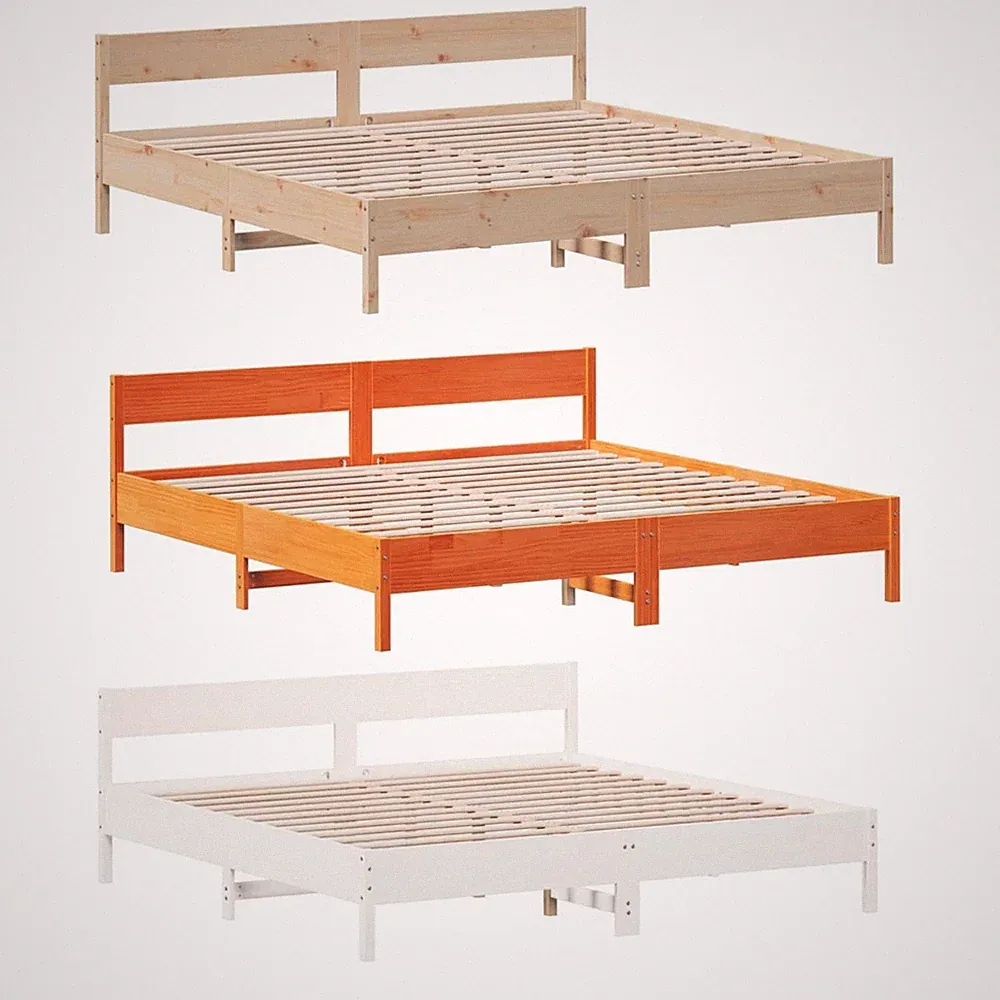 Massivholzbett Bettgestell mit Lattenrost Holz Einzelbett Doppelbett Futonbett