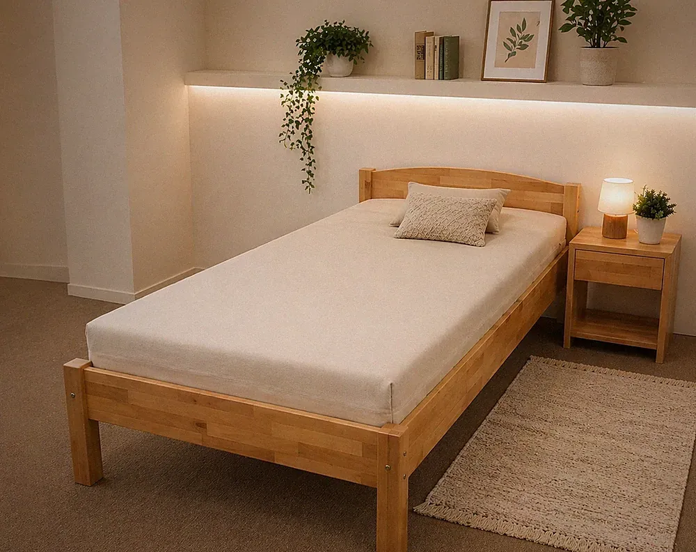 Massivholzbett Buche natur lackiert Größenauswahl Einzelbett Ehebett Doppelbett