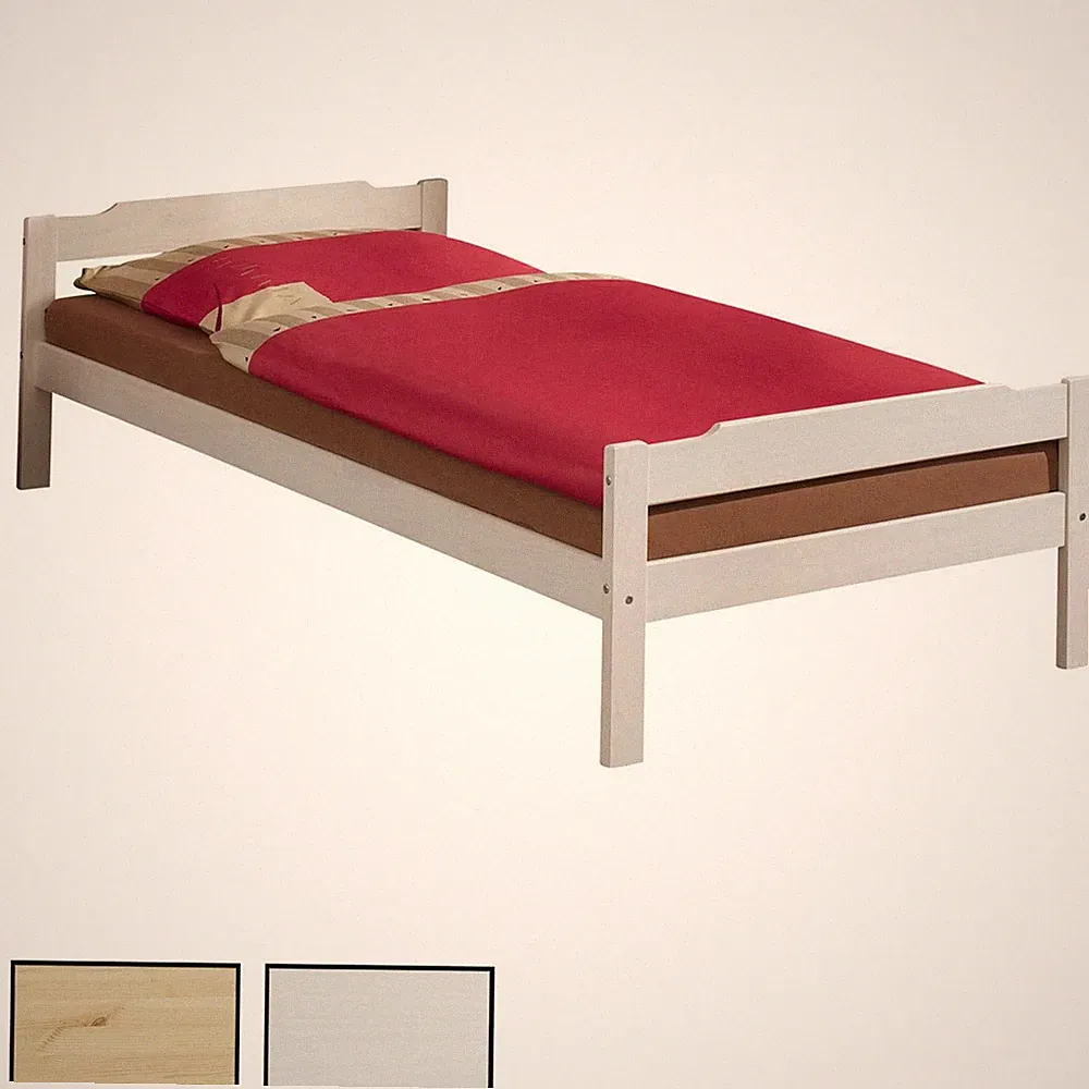Massivholzbett Einzelbett Gästebett, Kiefer, 90x200cm in versch Farben