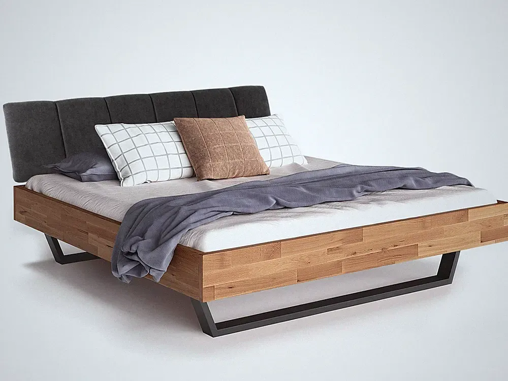 Massivholzbett Futonbett Bett Holzbett Kufen Stepp-Kopfteil LÖWEN Buche massiv
