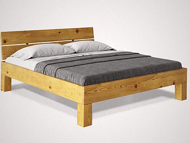 Massivholzbett Futonbett Holzbett NATUR CURBY THERMO-Fichte 90x200 bis 200x200