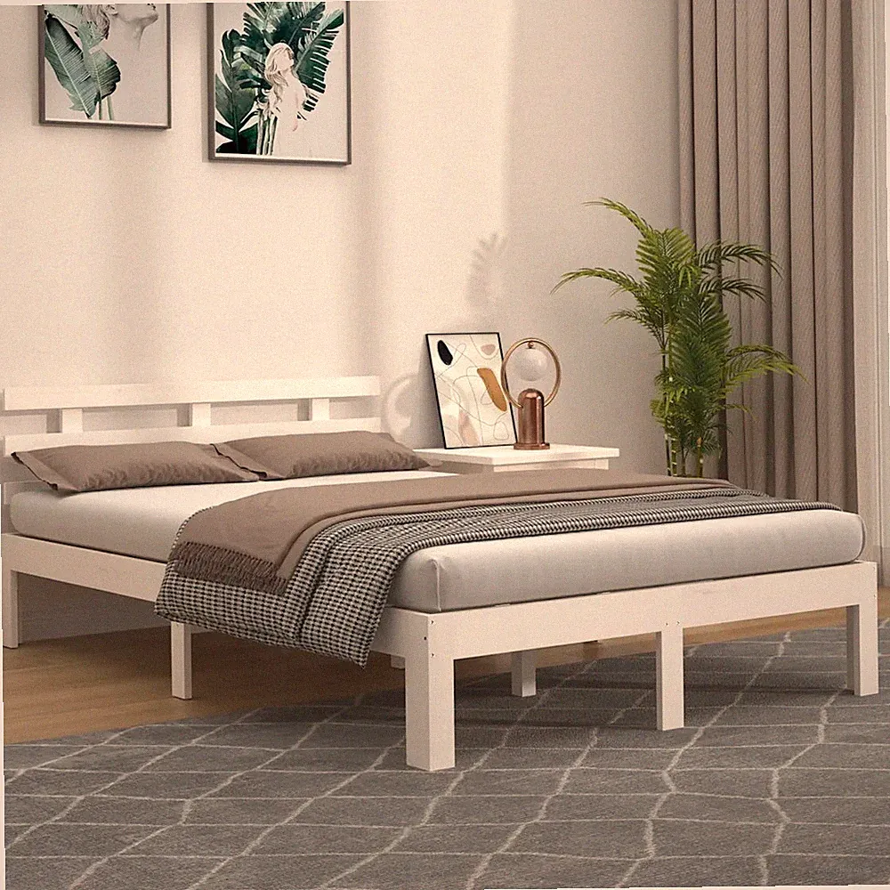 Massivholzbett Holzbett Bett Schlafzimmerbett Bettgestell Lattenrost vidaXL