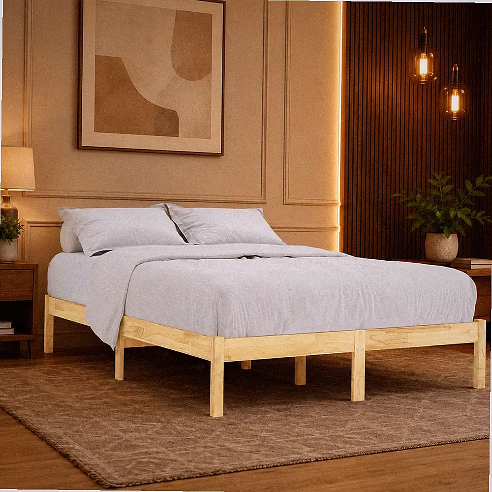 Massivholzbett Kiefer Bettgestell Bett Holzbett Einzelbett Natur | 135 x 190 cm