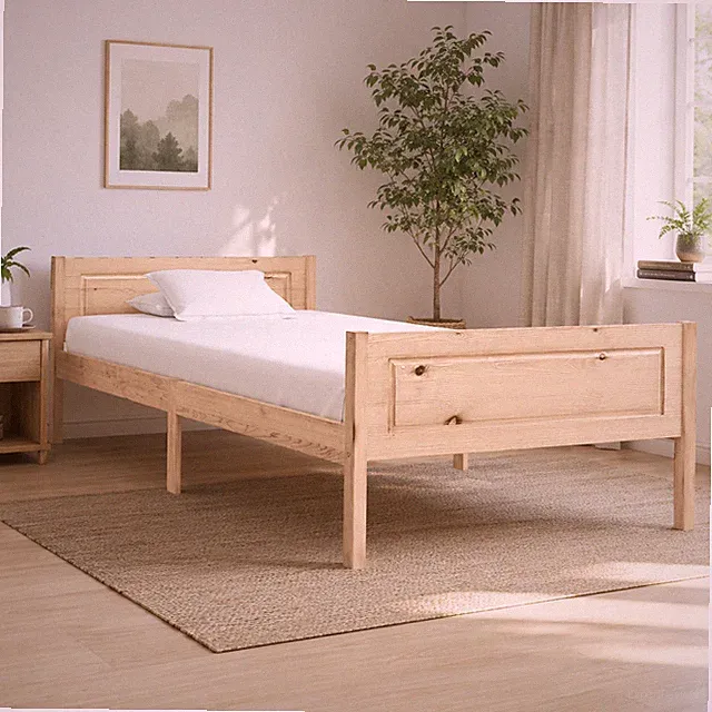 Massivholzbett Kiefer Bettgestell Holzbett Einzelbett Schlafzimmer | 100 x 200cm