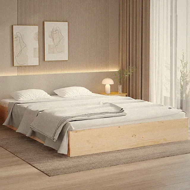 Massivholzbett Kiefer Bettgestell Holzbett Einzelbett Schlafzimmer | 120 x 190cm