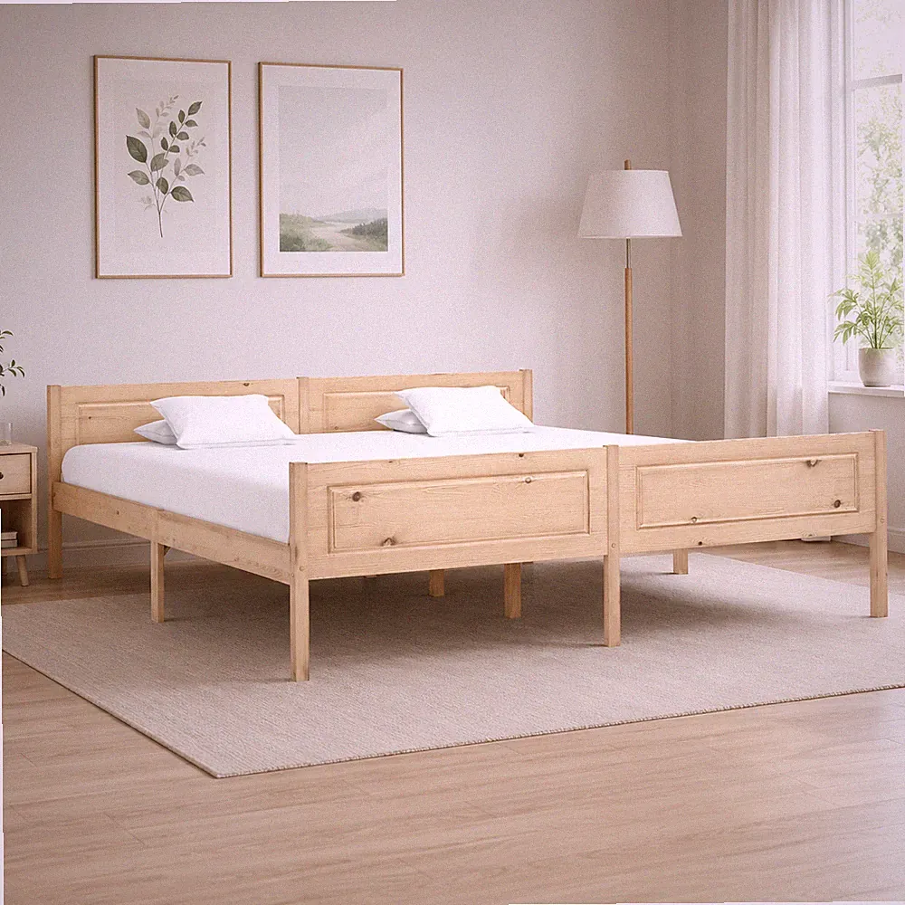 Massivholzbett Kiefer Bettgestell Holzbett Einzelbett Schlafzimmer | 180 x 200cm