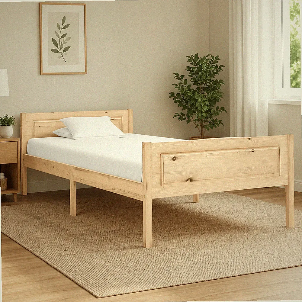 Massivholzbett Kiefer Bettgestell Holzbett Einzelbett Schlafzimmer | 90 x 200 cm