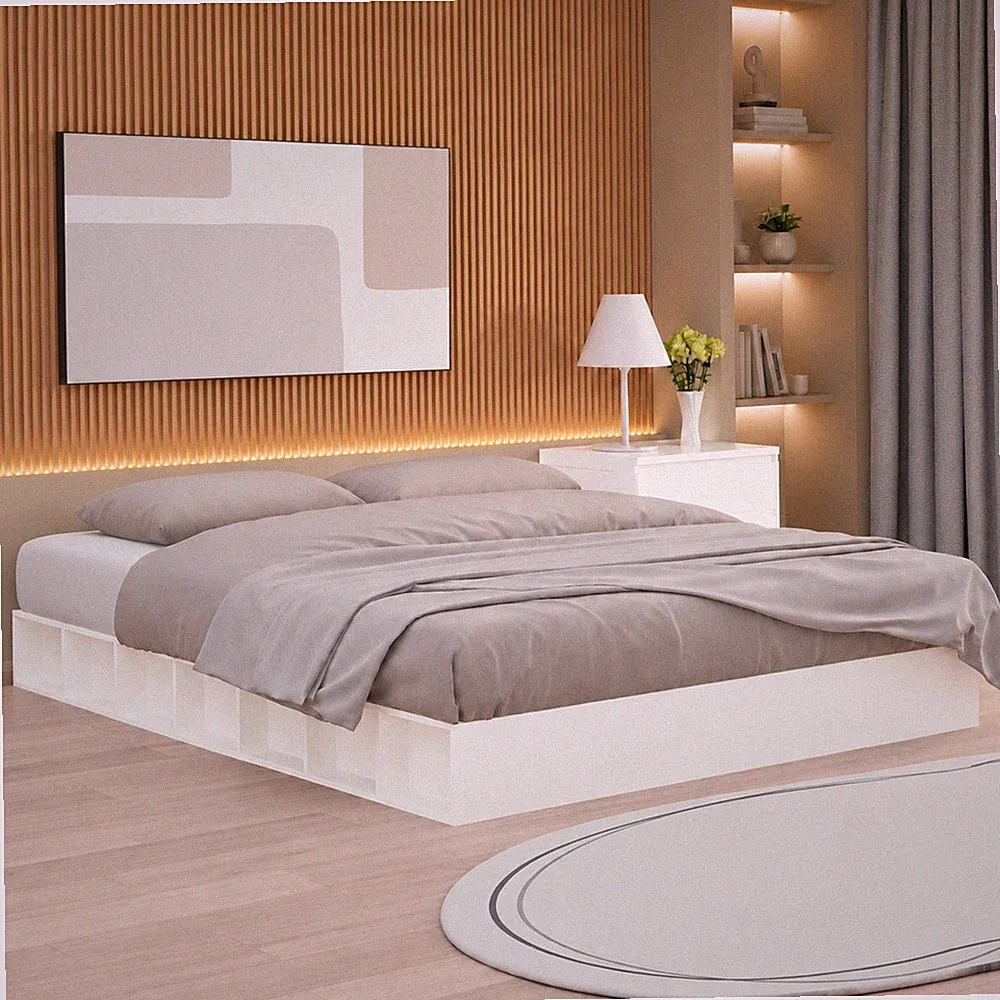 Massivholzbett Kiefer Bettgestell Holzbett Einzelbett Weiß | 120 x 200cm