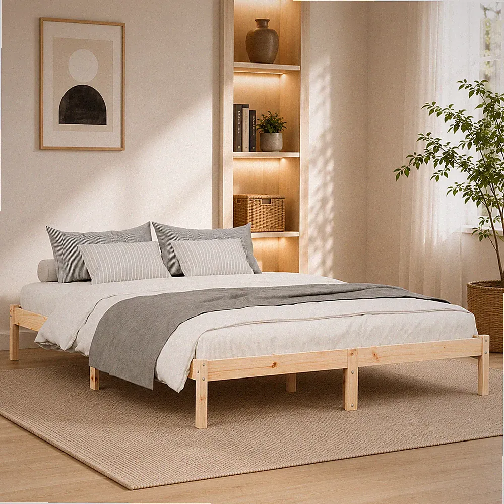 Massivholzbett Kiefernholz Bettgestell Bett Holzbett Einzelbett | 140 x 210 cm