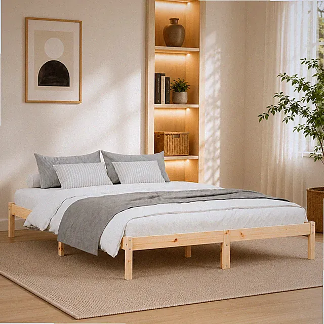 Massivholzbett Kiefernholz Bettgestell Bett Holzbett Einzelbett | 160 x 210 cm