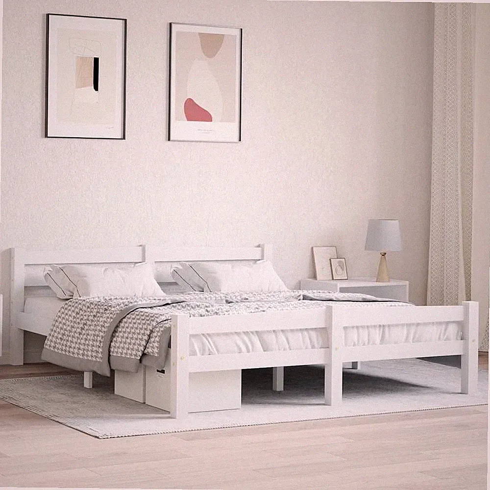 Massivholzbett Kiefernholz Bettgestell Holzbett Bett mehrere Auswhal vidaXL