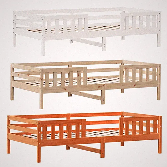 Massivholzbett Kiefernholz Holzbett Einzelbett Jugendbett Kinderbett Bettgestell