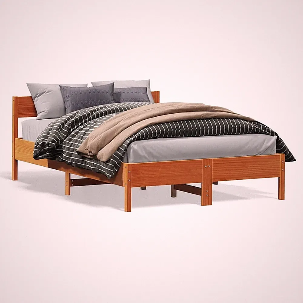 Massivholzbett mit Kopfteil Bett Bettrahmen Bettgestell Holzbett Kiefer vidaXL