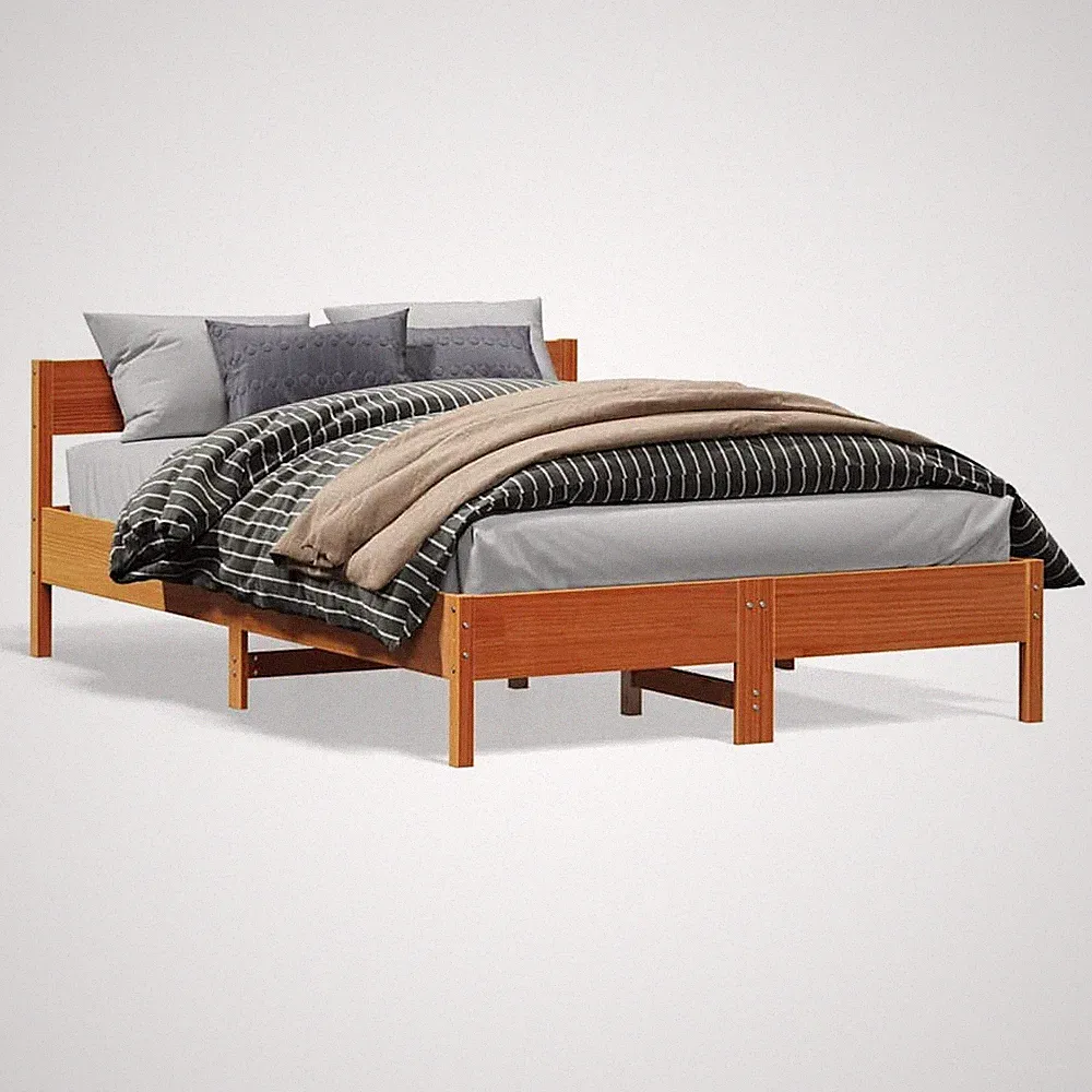 Massivholzbett mit Kopfteil Bett Bettrahmen Bettgestell Holzbett Kiefer vidaXL