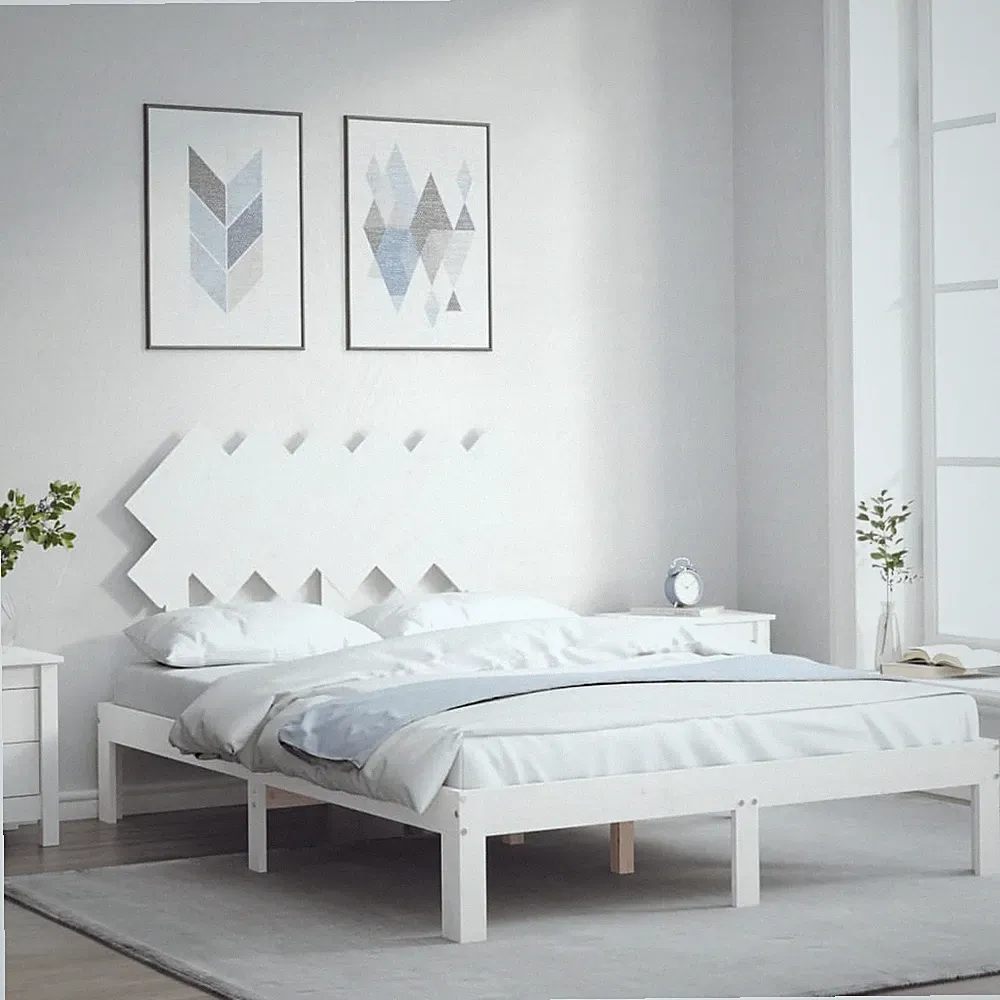 Massivholzbett mit Kopfteil Bettgestell Bett Schlafzimmerbett Bettrahmen vidaXL