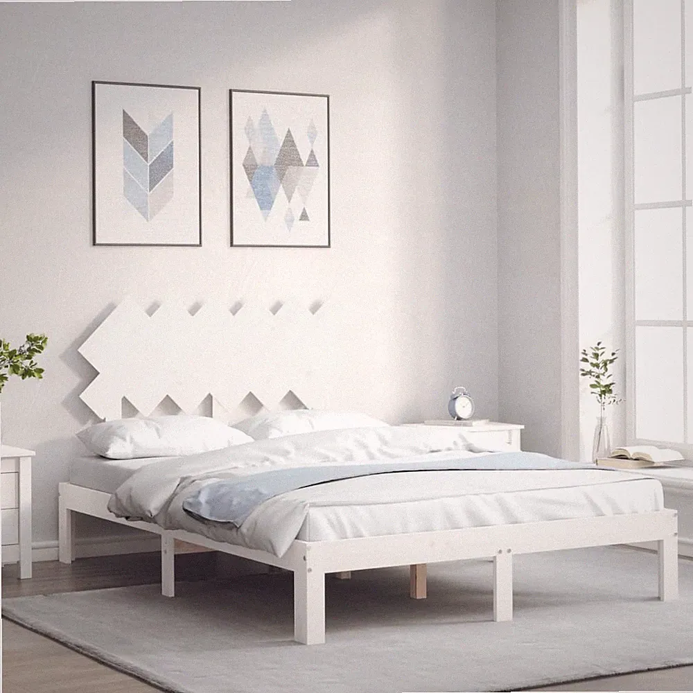 Massivholzbett mit Kopfteil Bettgestell Bett Schlafzimmerbett Bettrahmen vidaXL