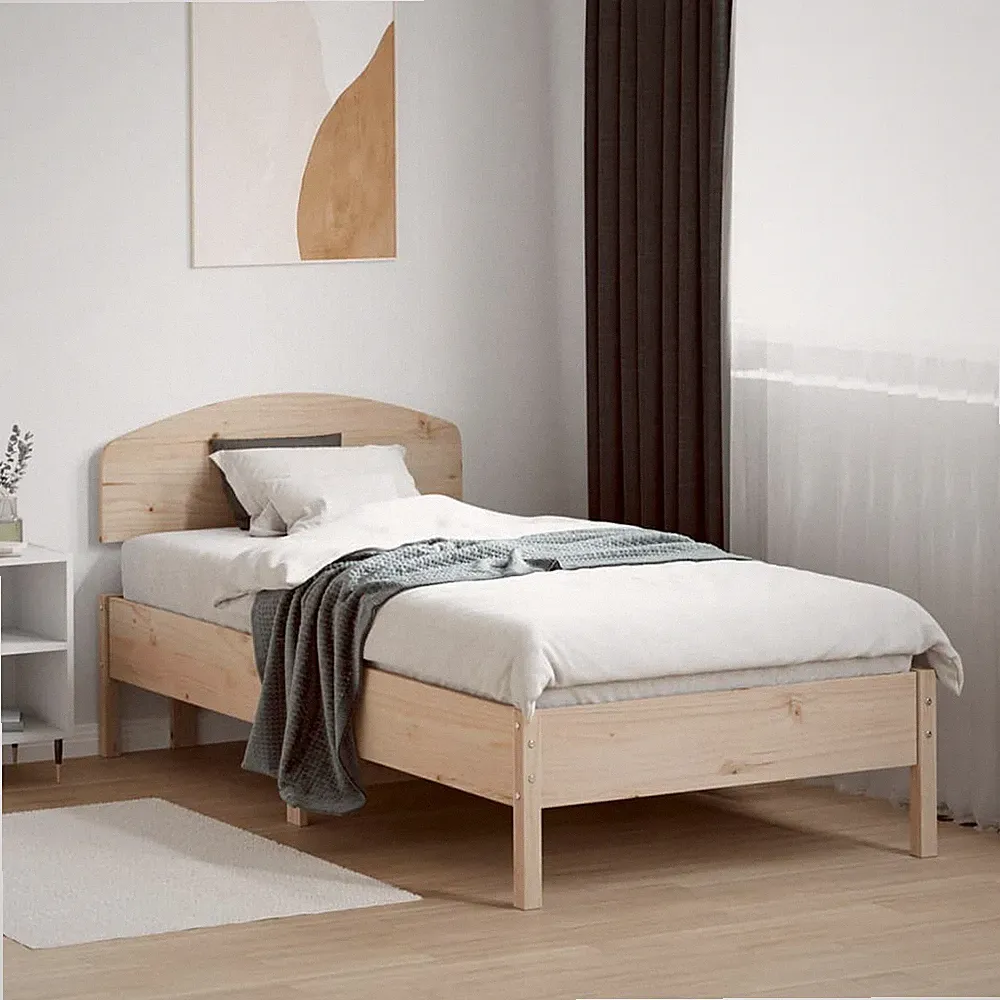 Massivholzbett mit Kopfteil Holzbett Bett Bettgestell Lattenrost Kiefer vidaXL