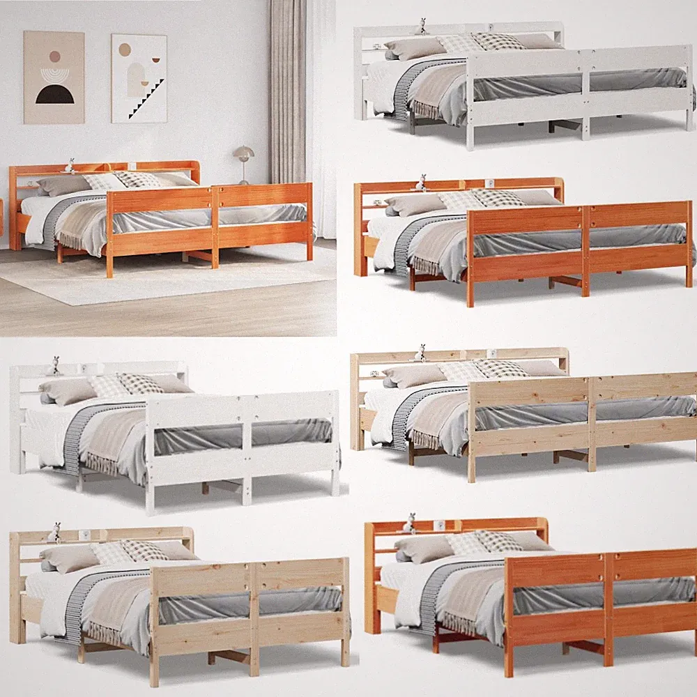Massivholzbett ohne Matratze Bettgestell Holzbett Bodenbett Bett Kiefer