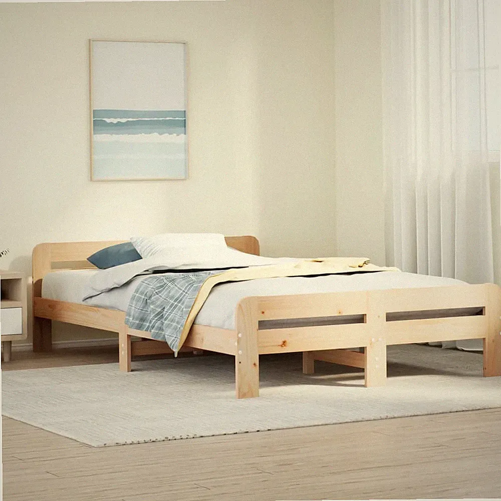Massivholzbett ohne Matratze Holzbett Bett Bettgestell Lattenrost Kiefer vidaXL