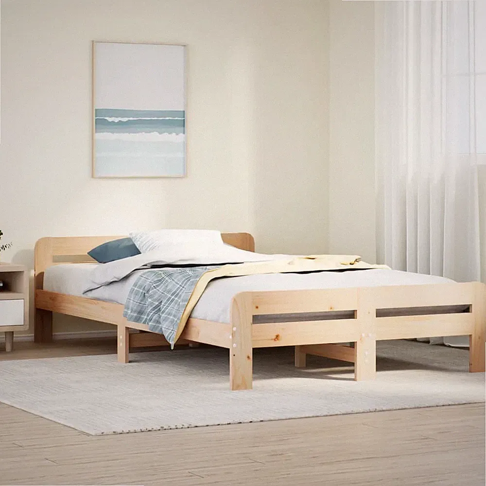Massivholzbett ohne Matratze Holzbett Bett Bettgestell Lattenrost Kiefer vidaXL