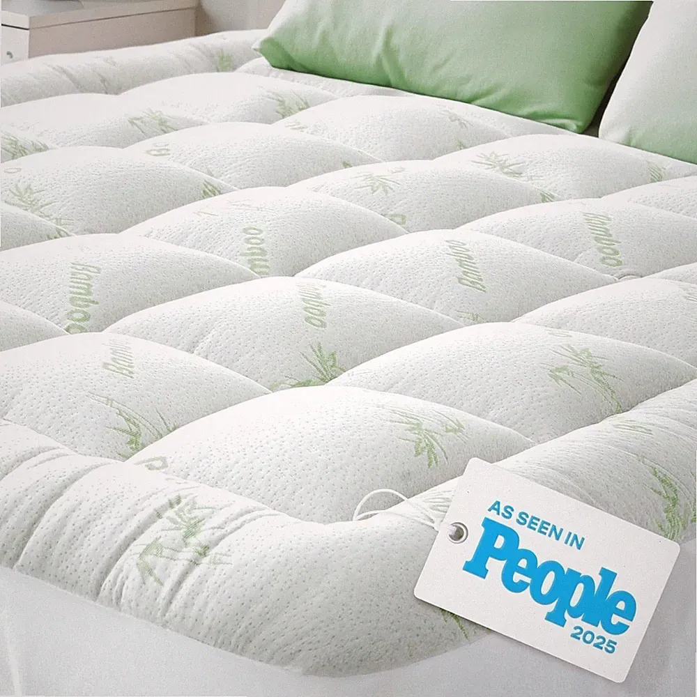 Matratzenauflage Super King Bambus Viskose kühlend weich tiefe Passform 180x200cm Auflage