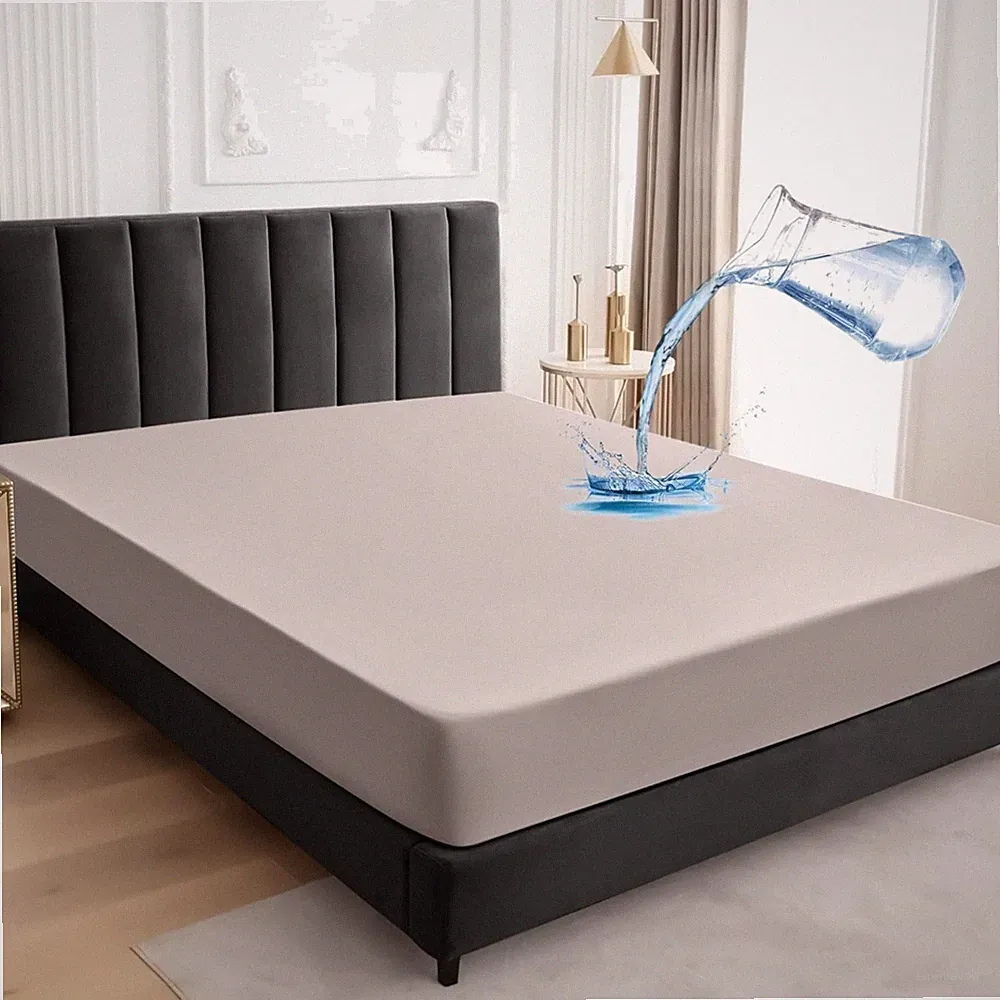 Matratzenschoner 90x200cm – Atmungsaktives Spannbettlaken Beige