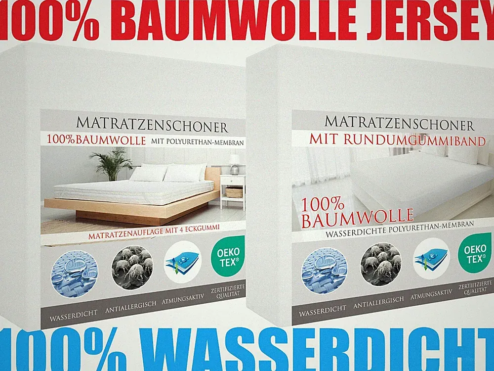 Matratzenschoner Wasserdicht 100% Baumwolle Matratzenauflage Matratzenschutz BAU
