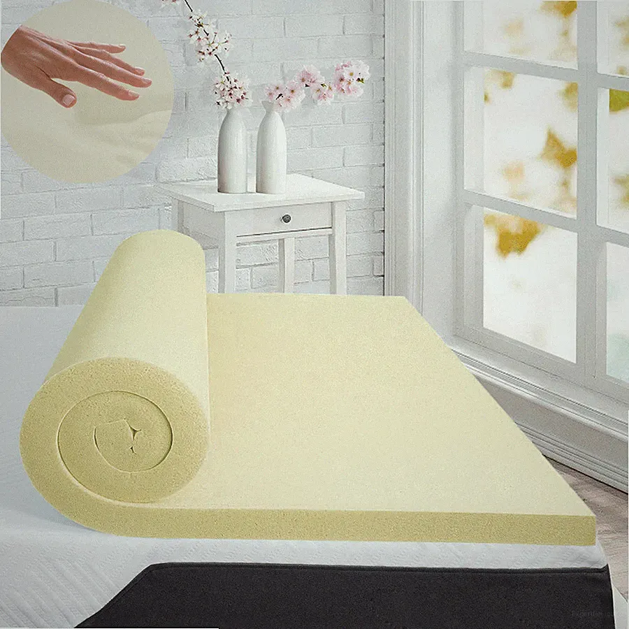 Memory Foam Matratzenauflage 1” & 2” aus flauschig weichem Mikrofaserstoff