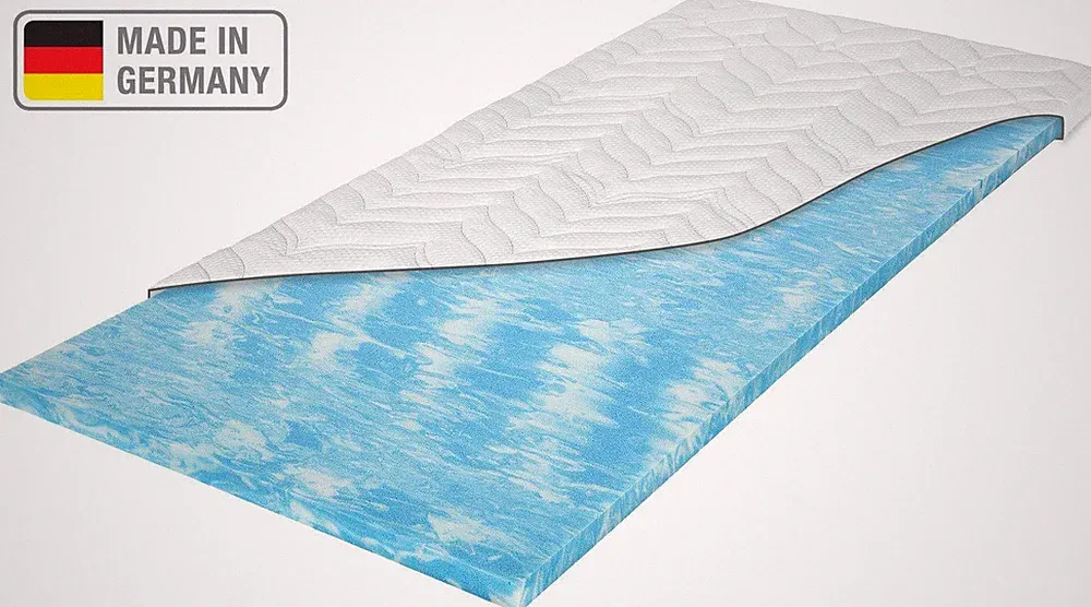 Meos Gel-Schaum Topper 120x200 cm Boxspringbett RG 50 Bezug 60°C waschbar Weiß