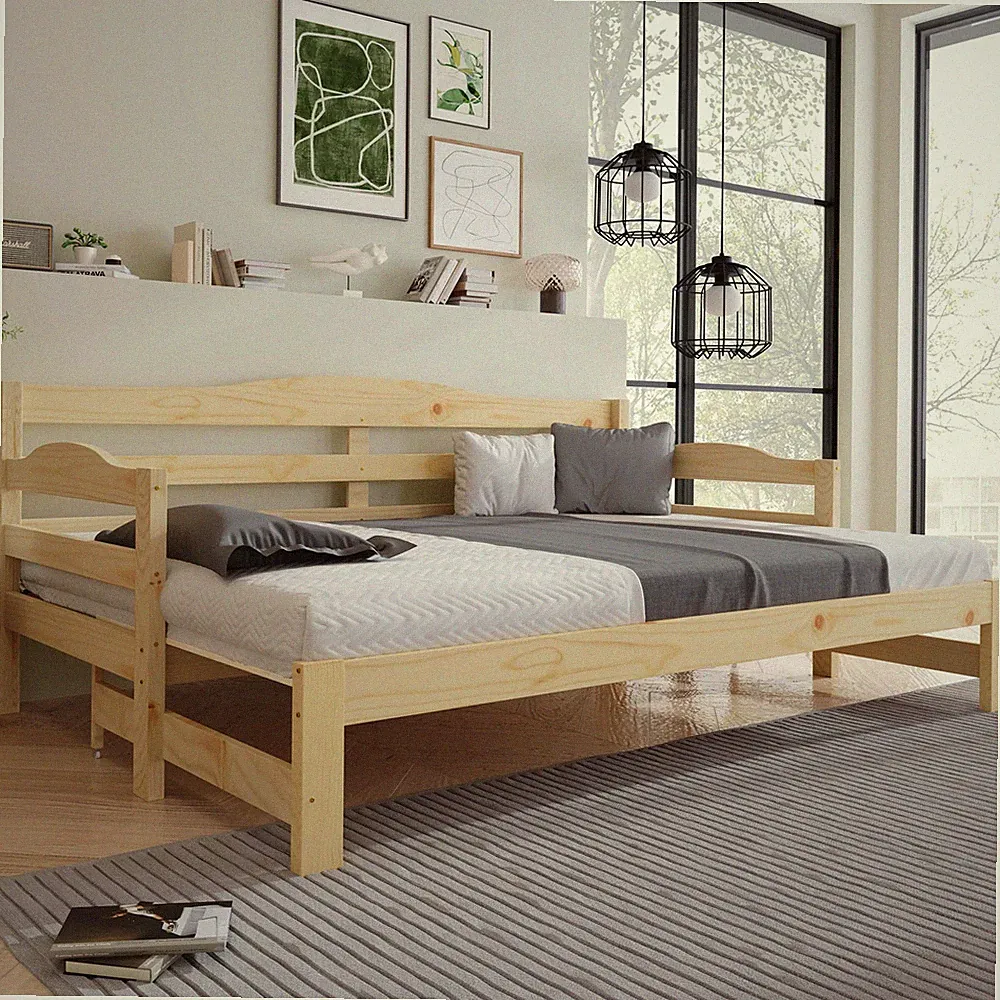 Merax Daybed, Kabinenbett, Einzel Gästebett Schlafsofa, vielseitiges Daybed mit Auszug