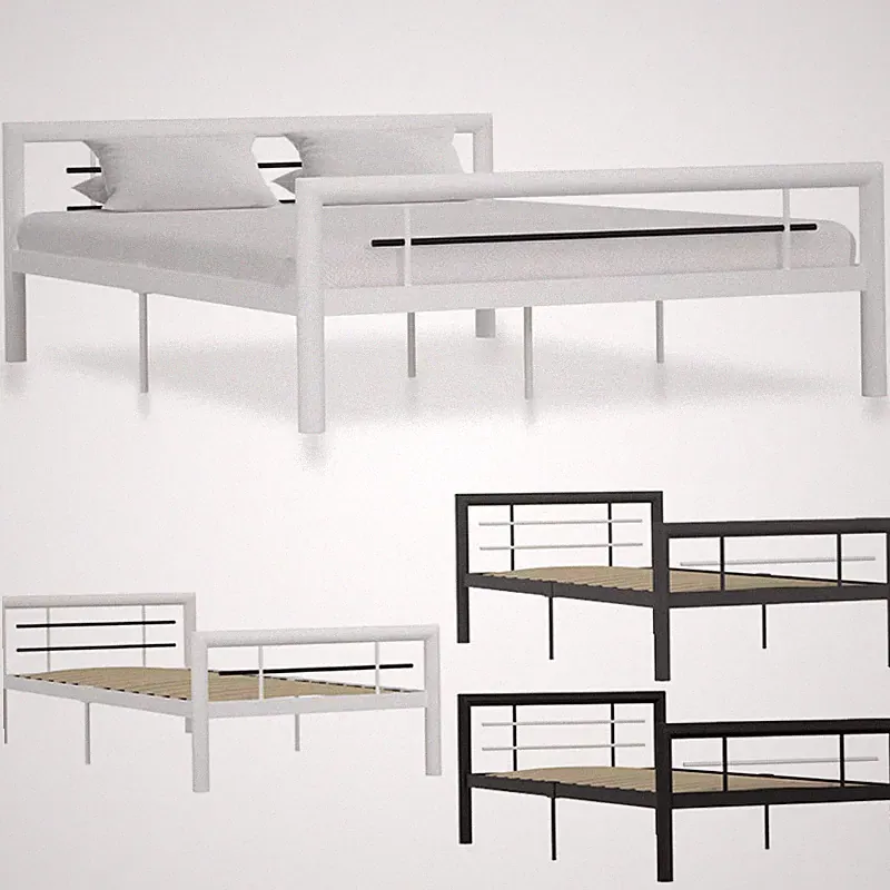 Metall Bettgestell mit Lattenrost Einzelbett Doppelbett Bett 90-180 x 200 cm NEU