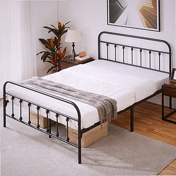 Metall Bettrahmen Bettgestell aus Metall mit Lattenrost Doppelbett Einzelbett