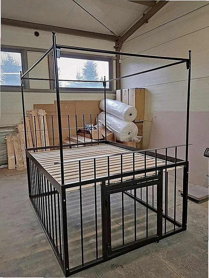 Metall Gefängnis Himmelbett 160x200 mit Käfig 80 cm H,+Lattenrost, Loft!