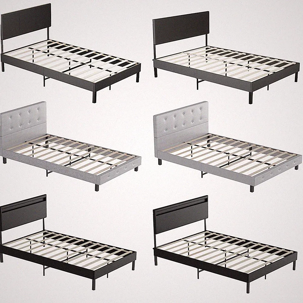 Metallbett 120/140x200cm mit LED Polsterbett stabil leise modern kein Quietschen