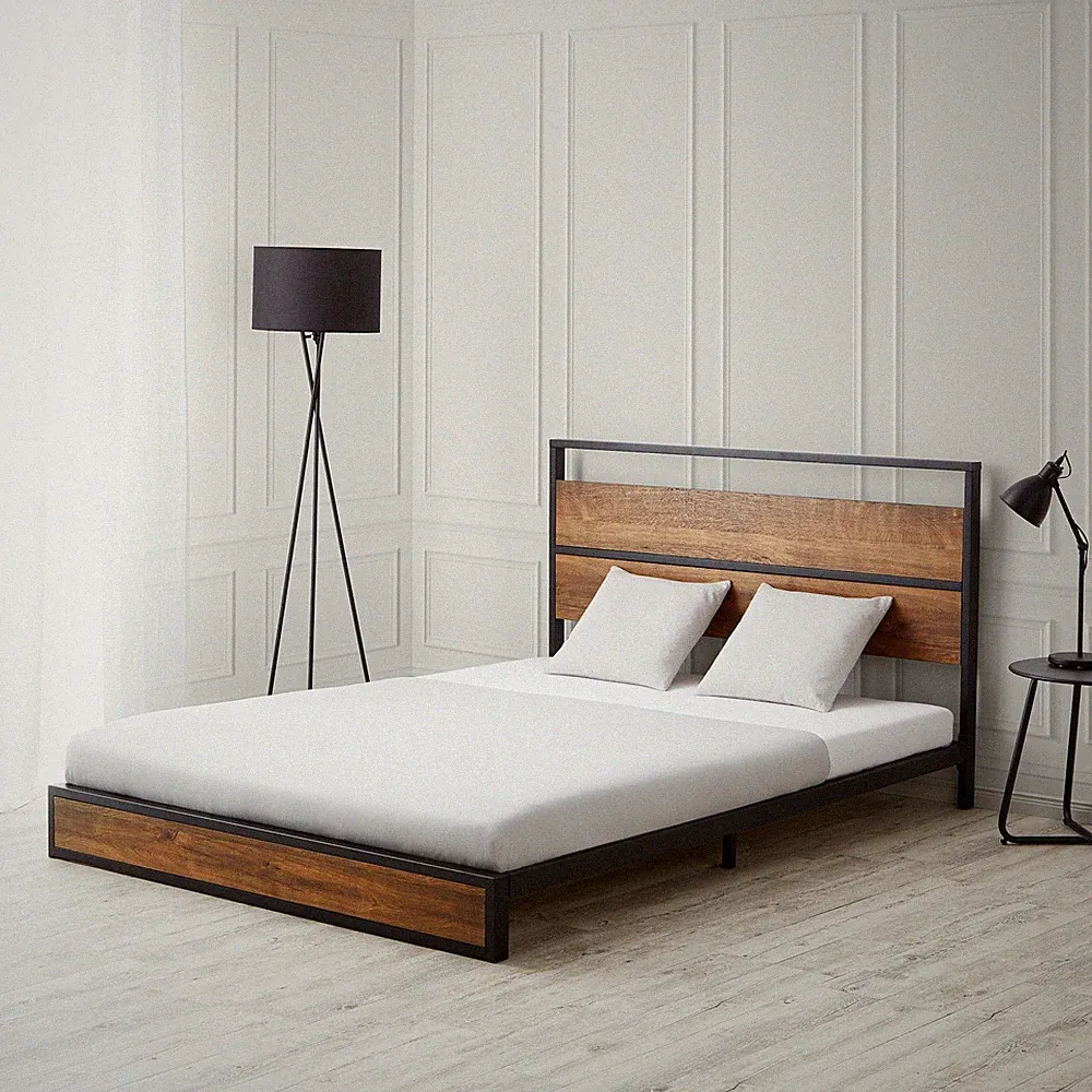 Metallbett 140x200 cm Lattenrost Schwarz Doppelbett Bettgestell Holz Homestyle4u