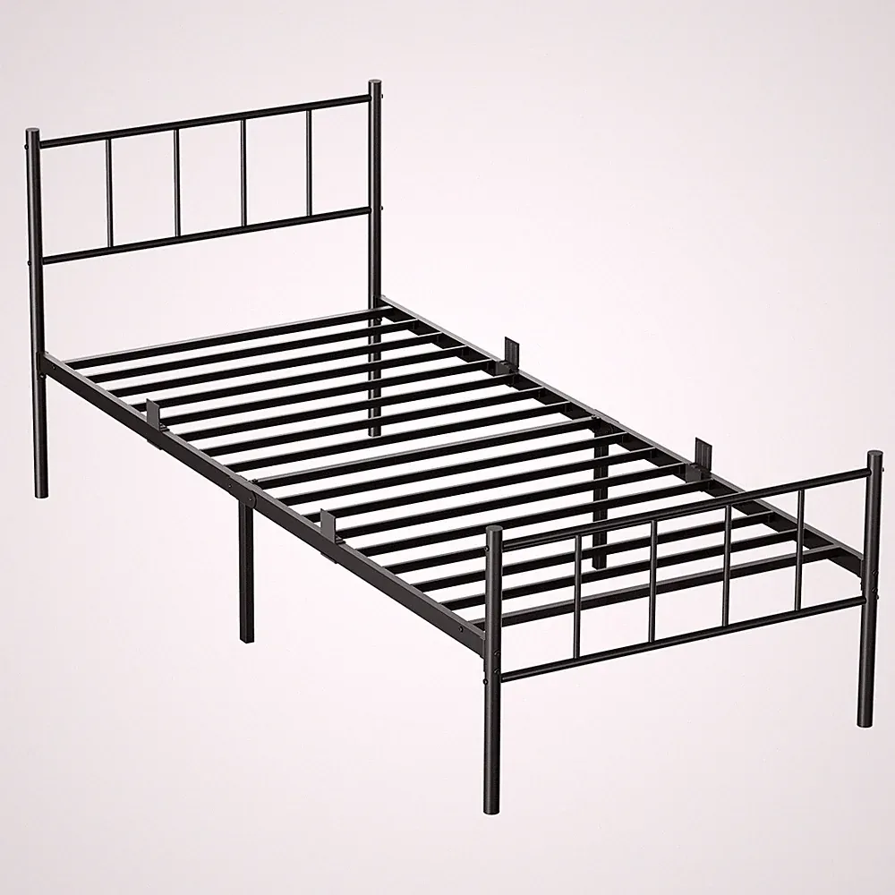 Metallbett 90x200cm Bettgestell Bettrahmen einfache Montage Gästebett Einzelbett