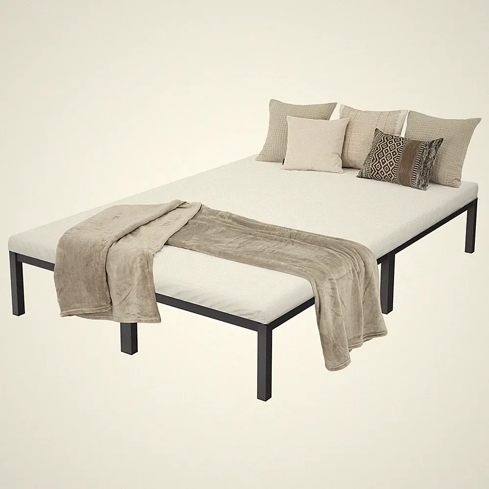 Metallbett Bettgestell Schlafzimmerbett Stahl Lattenrost Anthrazit 140x200 cm