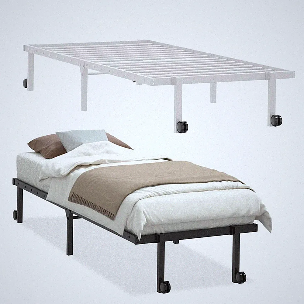 Metallbett Einzelbett Klappbar Stahl Bett Bettgestell mit Lattenrost Kinderbett