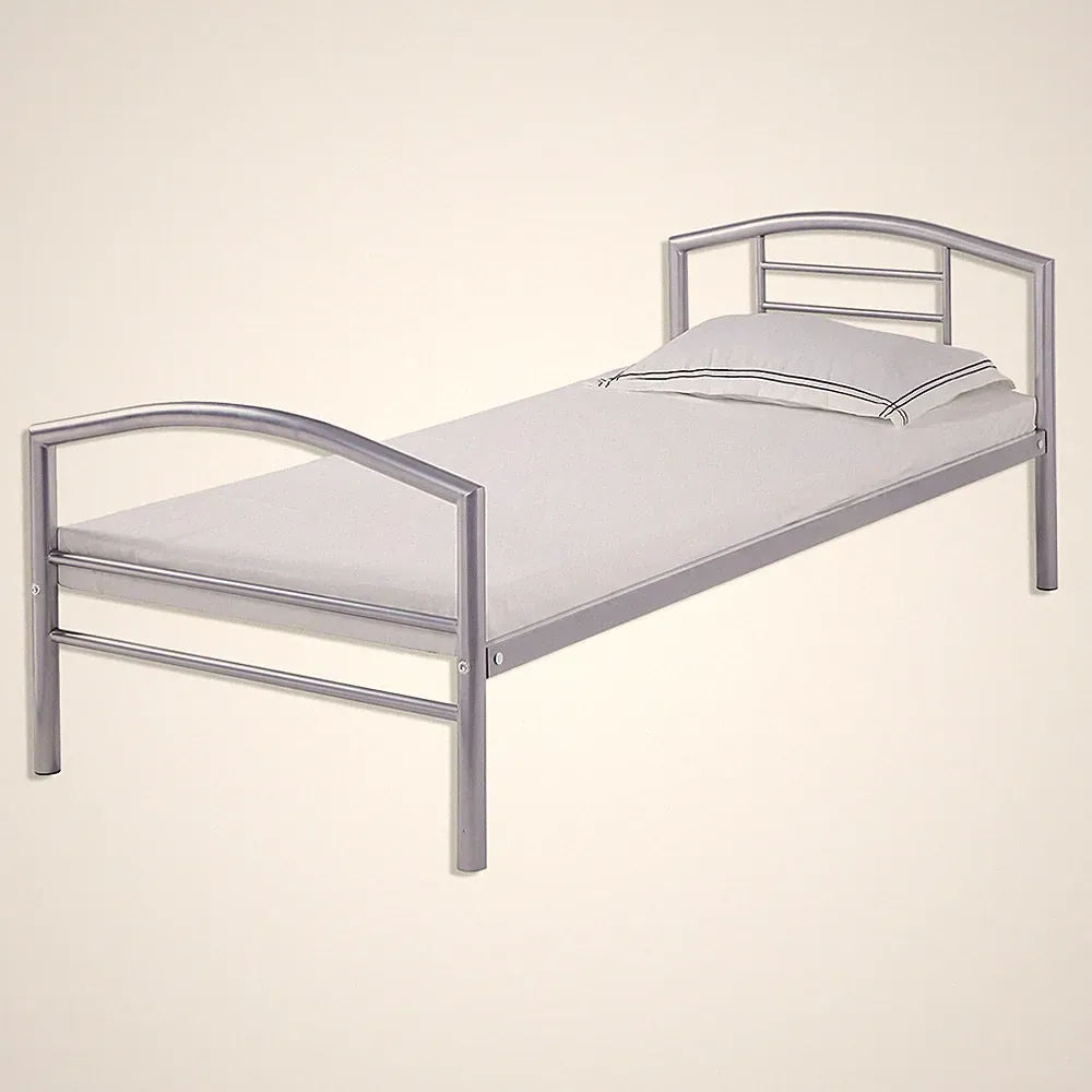 Metallbett - silber - 90x200 cm Bett Polsterbett Doppelbett