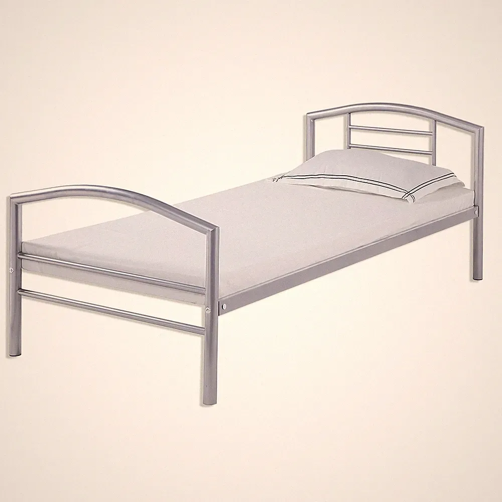 Metallbett - silber - 90x200 cm Bett Polsterbett Doppelbett