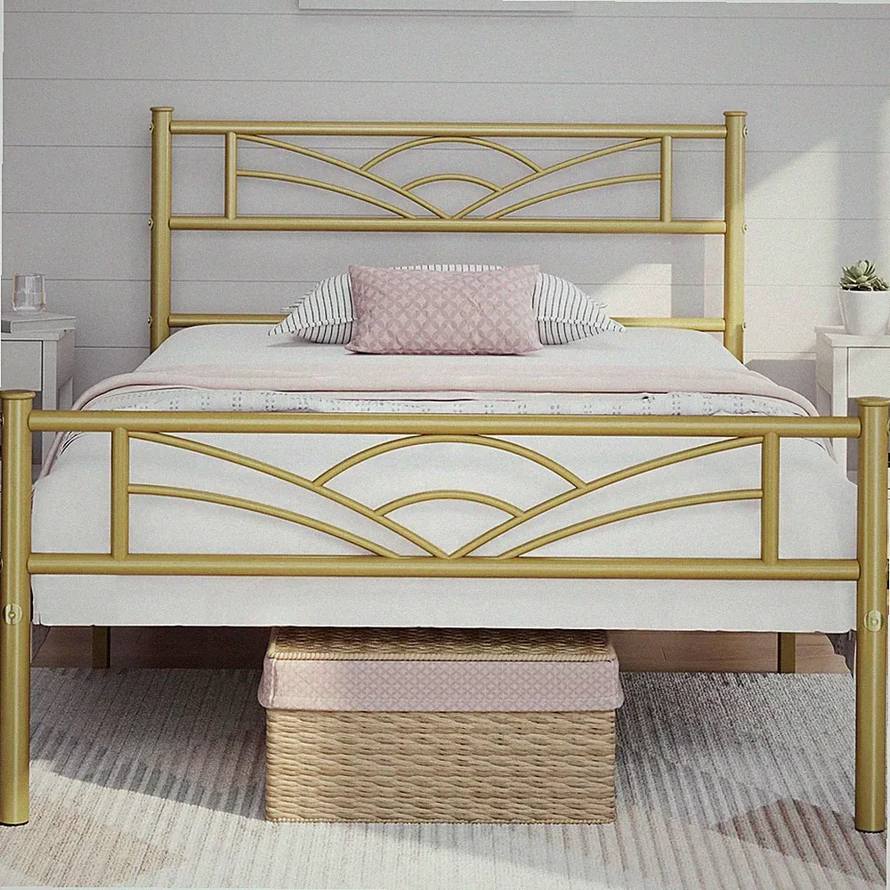 Metallbettgestell mit Wolken-inspiriertem Design Einzelbett Metalllattenrost Bl