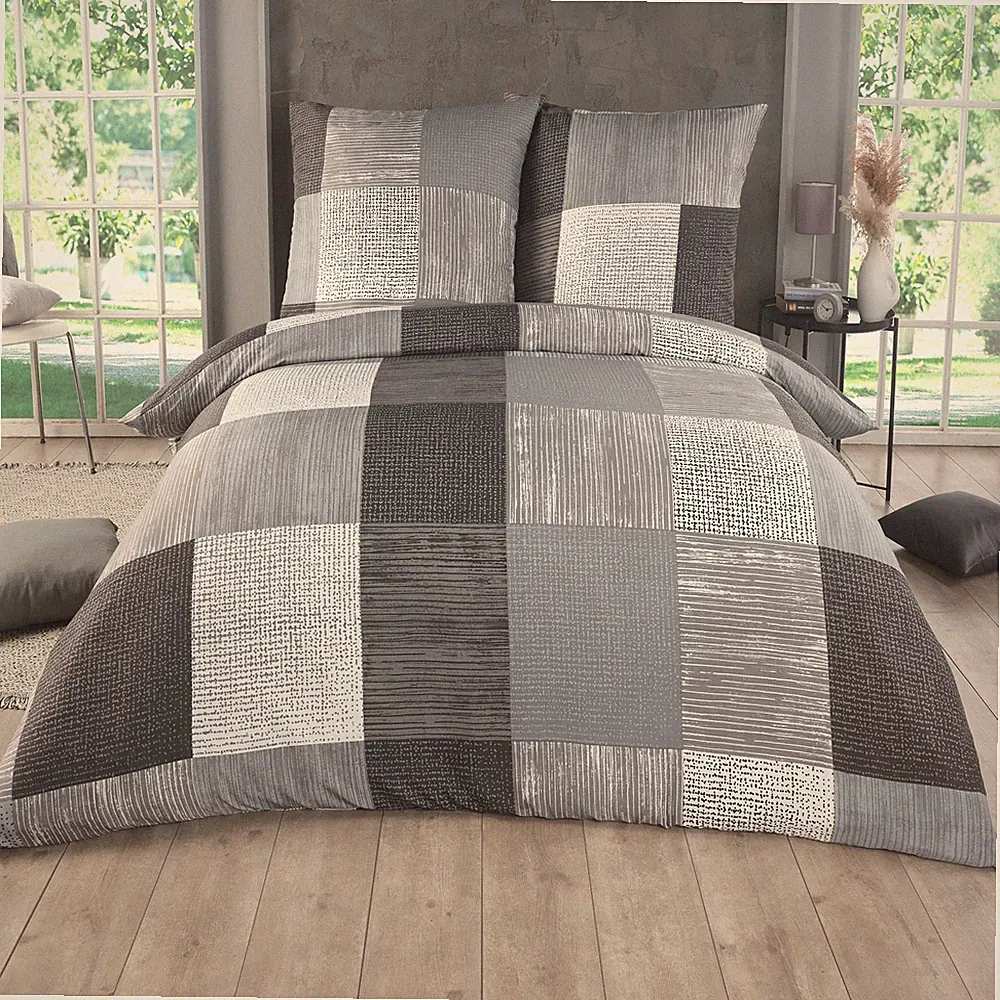 Mikrofaser Bettwäsche Set 135x200 155x220 200x200 cm Blau Grau Rot 2-tlg - 3-tlg