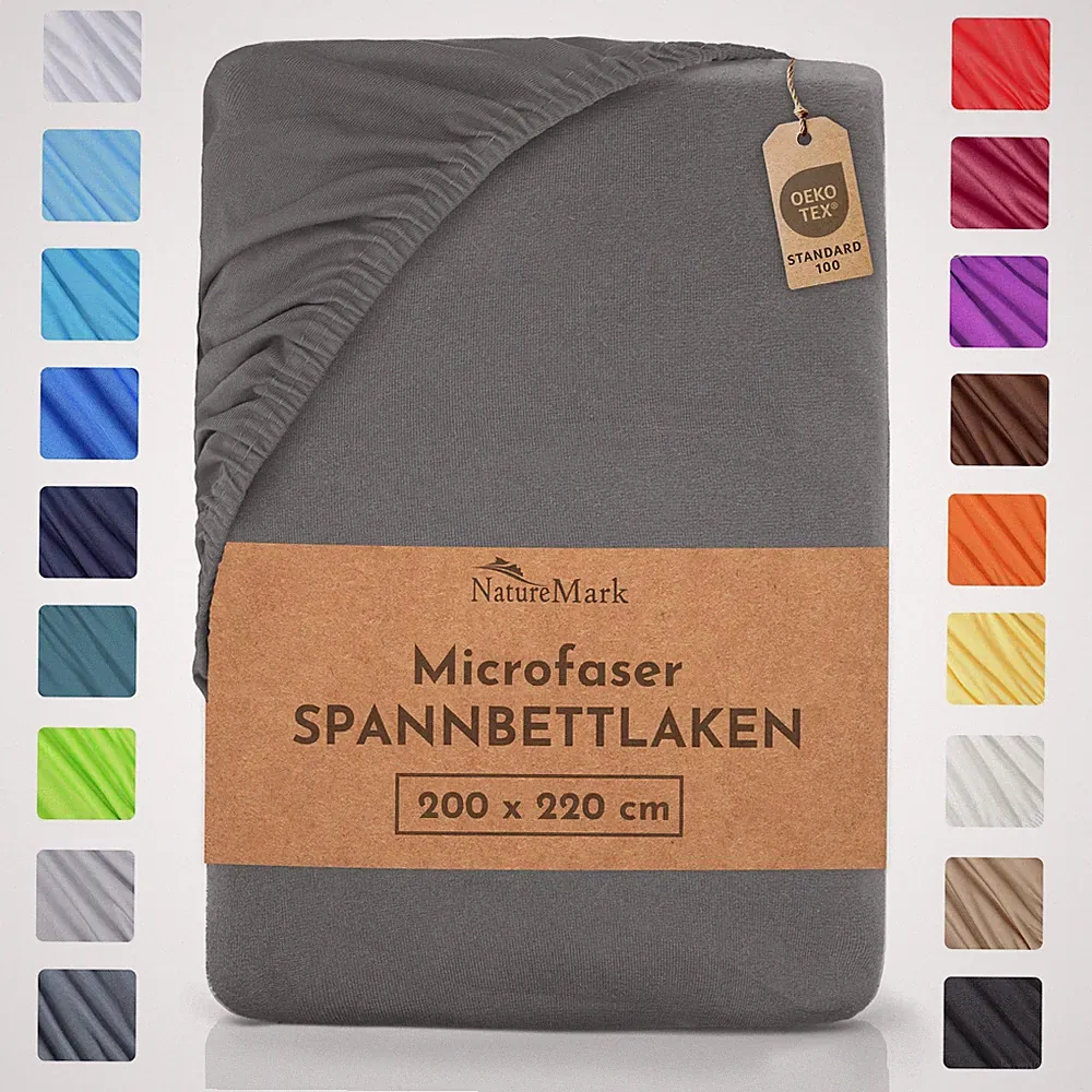 Mikrofaser Spannbettlaken Spannbetttuch Spannlaken viele Farben/Größen 2er Pack