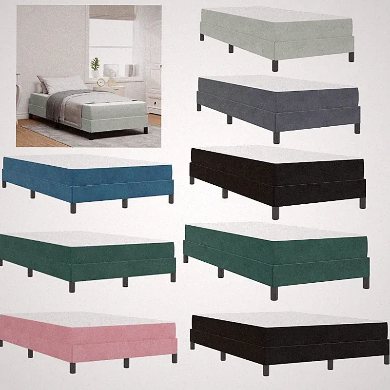 Moderen Boxspringbett mit Matratze Stoff Bett Bettgestell Einzelbett Doppelbett