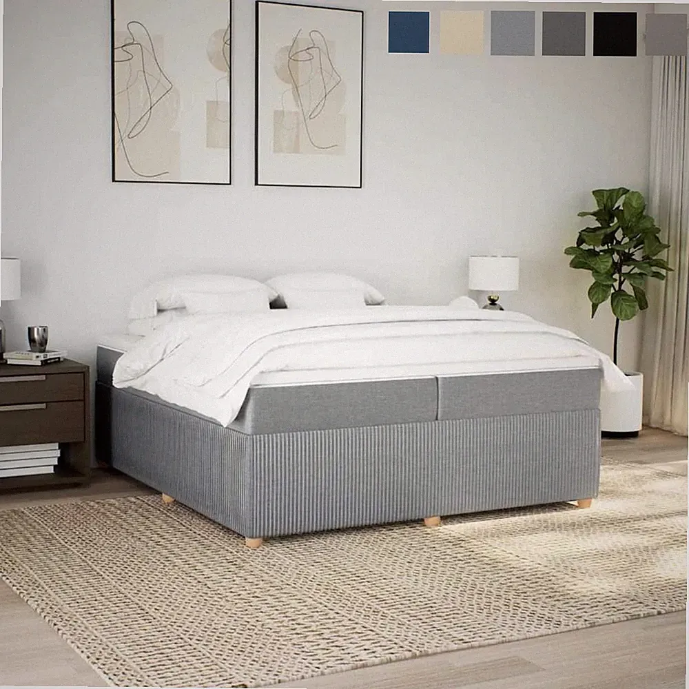 Modern Boxspringbett mit Matratze Stoff Bett Bettgestell Einzelbett Doppelbett