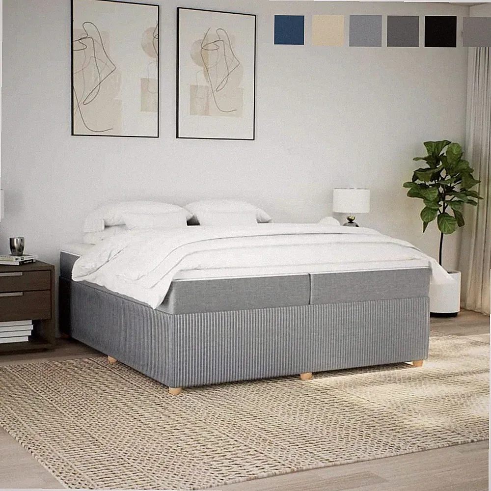 Modern Boxspringbett mit Matratze Stoff Bett Bettgestell Einzelbett Doppelbett